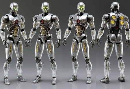 GI-Joe, a toy man, Chrome head, Translucent body, Henshin Cyborg