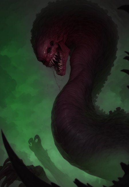 safe_pos,  score_9, score_8_up, score_7_up, (monster girl), close up, terrifying presence, very long neck:3, twisting neck, eerie beauty, fanged smile, dynamic pose, claw raised, dripping poison, from below, view between legs,  ((horror theme)) looking at viewer, shifting neck, deep fog, heavy fog, partially visible, crouched position, monstrous face, drool, emerging from fog, frilled head, dripping ooze, realistic, large black eyes, curved body, oiled body, dark shadows, 