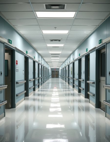 A long, sterile hospital corridor with bright white walls and a polished, reflective floor. The fluorescent ceiling lights cast a cold, clinical glow, emphasizing the cleanliness of the space. The hallway is lined with closed patient rooms, each marked with a small number plate. Stainless steel handrails run along the walls, and a few medical carts are neatly parked near the side. The corridor appears empty, creating a sense of stillness and anticipation. At the far end, a set of double doors with small glass windows leads to another section of the hospital. The atmosphere is quiet, professional, and highly sanitized, evoking a sense of order and precision.
<lora:SDXLFaeTastic2400:0.4> <lora:extremely_detailed:0.4> extremely detailed, <lora:sterile_hospital_c0rr1d0r:1>,sterile hospital c0rr1d0r, Masterpiece,best quality,hi res,8k,hi res,8k,award winning,(sharp focus, intricate, highly detailed),
