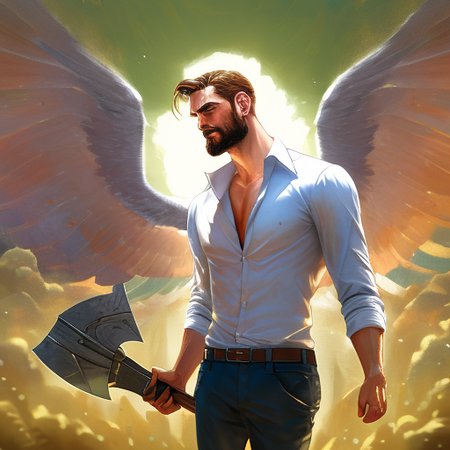 a beared man with axe