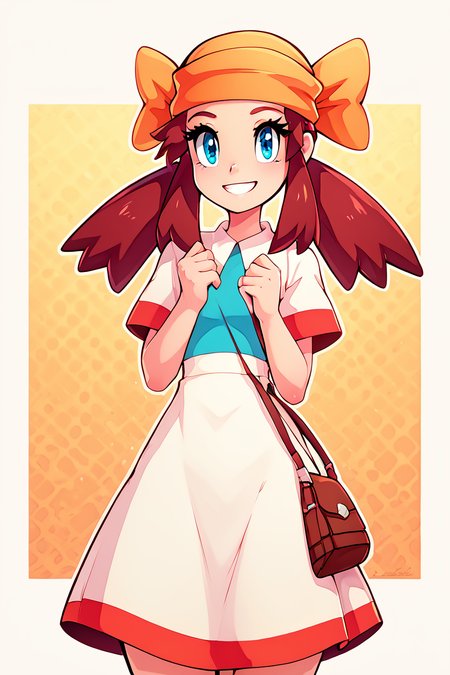 score_9, score_8_up, score_8, medium breasts, (curvy), cute, eyelashes,       BREAK, , zzMelody, twintails, dress, bandana, short sleeves,  <lora:Melody_Pokemon_PDXL:1.0>,  , BREAK, smile, looking at viewer,  abstract background, white outline, cowboy shot, embedding:zPDXL, Expressiveh, <lora:theOtherHalfPDXL:0.8>,  <lora:CatalystStylePDXL:0.6>,  <lora:SDXLFaeTastic2400:0.5>,  <lora:Expressive_H-000001:0.4>,