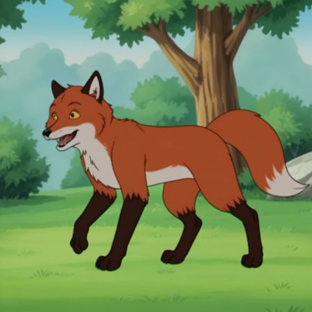 score_9, score_8_up, score_7_up, score_6_up, score_5_up, score_4_up, source_furry, foxfrnkln, semi-anthro, male, fox, red-orange fur, yellow sclera, black eyes, outside, standing, all fours, in a forest