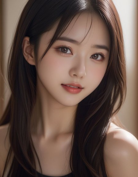 <lora:spo_sdxl_10ep_4k:0.5>,  
girl, (kawaii:1), (looking at viewer:1), focused, masterpiece, best quality, highres, 8k, intricate, elegant, highly detailed, dynamic lighting, (blurry background:1), 
extremely detailed eyes and face and skin, (symmetrical clear eyes:1.3), (slim face:1.2), realistic, photorealistic, realistic skin, (sharp:1.15), real eyes, real skin, gravure, 
<lora:age_slider_v4:-0.5>, <lora:beautiful_girl_ver2:0.4>, majicmix_style, <lora:DetailedEyes_V3:1>, 
BREAK
1japanese girl, solo, (natural lighting), wavy hair, (dark brown eyes), (from side), expressionless, closed mouth, looking at viewer, long hair, black and brown hair, portrait, lips, parted lips, nose, smile, blurry, head tilt, depth of field, black eyes, close-up,