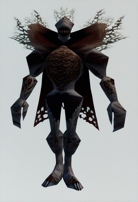 score_9, score_8_up, score_7_up, rating_safe,newest,n64zeldastyle, 3d, polygonal, white background, full body,fleshmutant,shadow monster,covered in eyes and mouths,cape,antenna