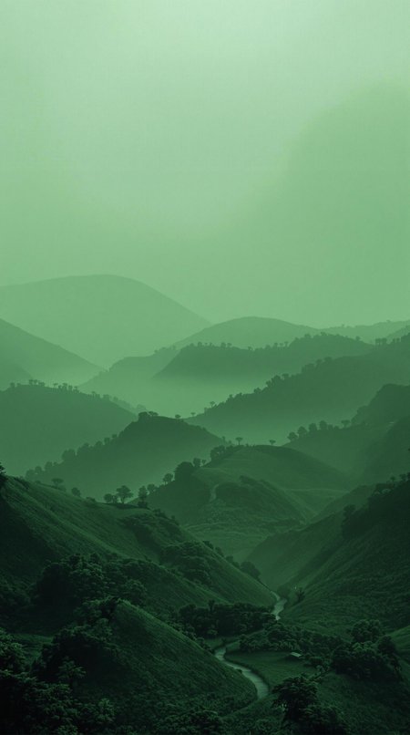 ((Green)): A hauntingly stunning landscape, perfect for a desktop wallpaper. Soft, muted tones dominate the palette, with unusual dark hues and faded colors blending seamlessly together. Atmospheric haze lingers, adding to the drama. Cinematic lighting casts long shadows, emphasizing every detail. Film grain texture adds depth, while professional composition guides the viewer's eye. Fine details are meticulously rendered, showcasing maximum level of detail. This masterpiece is a true work of art, boasting extreme precision and best-in-class quality.