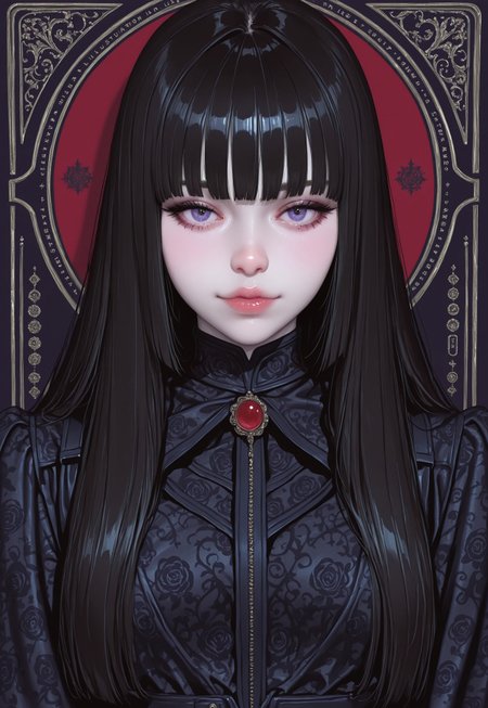 (((,masterpiece,amazing quality,best quality,ultra-detailed,8K,illustration, amazing quality, newest, absurdres, realistic))), vivid colors, ((source_realistic:1.6)), (score_9_up,score_8_up:1.3),score_6_up,score_7_up, BREAK morimee_style, cute face, 1girl,,gothic,bangs,pale skin,hime cut,victorian clothes,jewelry,hyper detailed,((details,laced patterns)),(((vintage))),plugsuit,space suit,