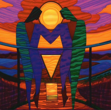 symboliscope lovers at sunset on the bridge <lora:symboliscope:1>