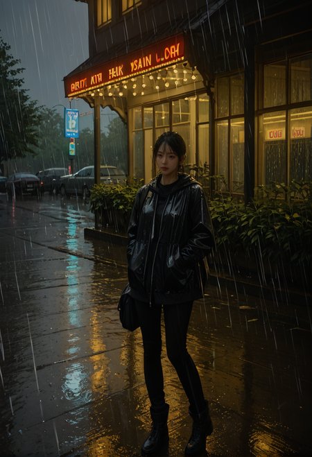 ,ruanyi1204,rain,outdoors,<lora:1204 rain_v1_pony:1>, score_9,score_8_up,score_7_up,,8k,1girl,solo,,