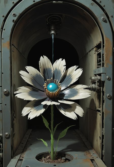 With a delicate touch, you coax the hidden mechanism to reveal its secrets. The slot widens, its edges unfolding like a metal flower. A faint click echoes through the night air, followed by the soft hiss of pressurized gas escaping. The seam yawns open, revealing a narrow tunnel that plunges into darkness. The air within is stale and recycled, heavy with the scent of machinery and the faint tang of ozone., ((Beautiful, brush strokes, digital art, extremely detailed digital illustration, cinematic, vast, epic, incredible perspective, breathtaking, awe-inspiring, intricate design, meticulous detail, concept art))