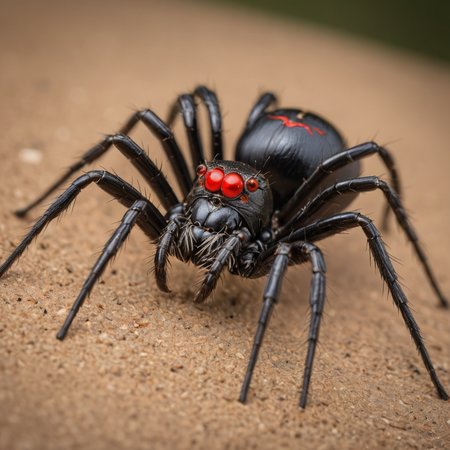 black widow spider macro