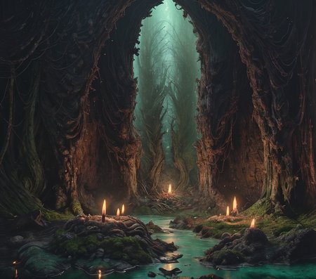 RAW photo, (masterpiece:1.3), subsurface scattering, heavy shadow, (high quality:1.4), (intricate, high detail:1.2), professional photography, HDR, High Dynamic Range, realistic, ultra realistic, photorealistic, high resolution, film photography, ambient lighting, atmospheric effects, <lora:detail_slider_v4:3>, OverallDetail, <lora:Death_and_Decay:0.7>, a poisonous landscape, green water, corpse candles, dede, epiCPhoto