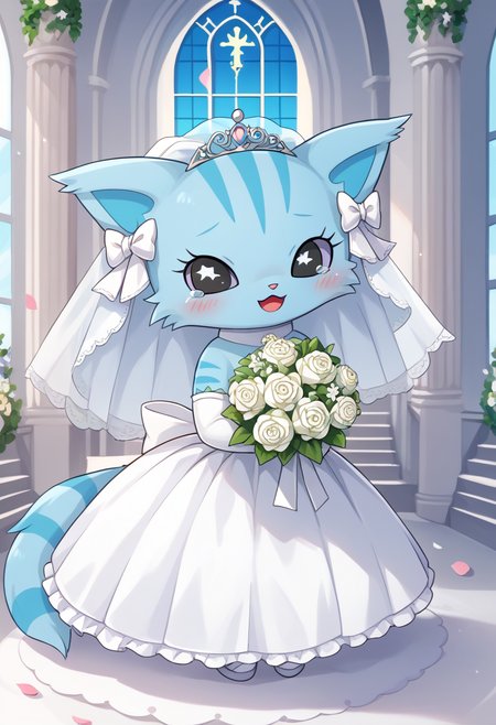score_9, score_8_up, score_7_up, score_6_up, score_5_up, BREAK
chelsea, furry, chibi, feral, hair bow, cat, colored sclera, church, wedding dress, wedding veil, bouquet, blush, crying, happy, 