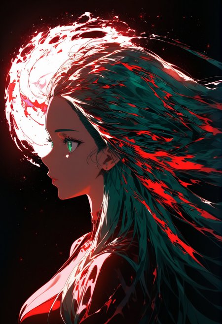 professional 3d model masterpiece,high score,great score,absurdres, a close up of a red fire with a black background and a black background with a red and black background [21], <lora:R0k00Bl0ckB0ckgr00ndHD:1> (R0k00Bl0ckB0ckgr00ndHD, black background, generative art, a raytraced image, Alfred Manessier, dark background), soap bubbles [2], tent [1] ., Maroon symbolism,Crimson,, (Height, Approximately 5 feet 8 inches (173 cm), giving her a statuesque and commanding presence:1), (Build, Slim and curvaceous, with an hourglass figure that emphasizes her sensuality and grace. Her physique is both athletic and feminine, reflecting her agility and strength:1), (Hair, Long, vibrant green hair that cascades down her back in soft waves. The unusual color enhances her supernatural and otherworldly aura:1), (Eyes, Large, emerald green or blue-green eyes that are expressive and captivating. Her gaze is alluring, playful, and mysterious, often reflecting her mischievous nature:1), (Skin, Pale, flawless, and glowing, giving her an ethereal and unearthly beauty. Her skin tone contrasts strikingly with her bold costume and vibrant hair:1),, Salvador Dali,Pixiv, . octane render, highly detailed, volumetric, dramatic lighting