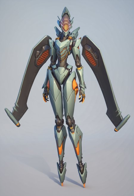 score_9, score_8_up, score_7_up, score_6_up, score_5_up, score_4_up, 1girl, <lora:EchoStealth:0.75>  solo, robot, mecha, no humans, wings, mechanical wings, humanoid robot, standing, full body, 
(light blue background), simple background,