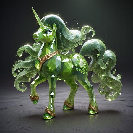 embedding:lazyup, unicorn made of hud_per1d0t_wrld, green gemstone, crystal, gem, shiny, galloping through a prismatic meadow with light-refracting raindrops, ethereal mane, magical aura, hyper-realistic textures <lora:hud_per1d0t_wrld_XLP:1.0000000000000002> <lora:TrendCraft_The_Peoples_Style_Detailer-v2.0A-3_13_2025-PonyXL:0.4000000000000001>