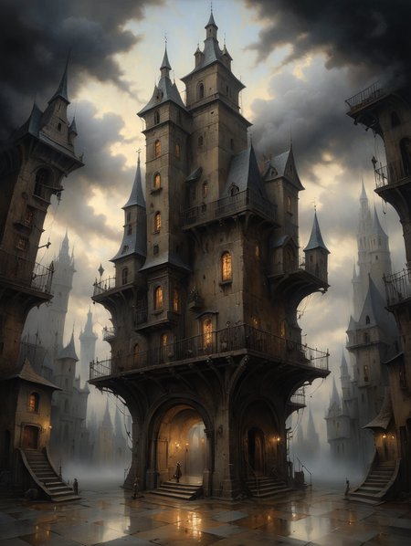 oil painting ,
A surreal architecture,
34K uhd, masterpiece, high detail, 8k, intricate, detailed, high resolution, high res, high quality, <lora:add-detail-xl:1.8>, highly detailed, Extremely high-resolution details, fine texture,