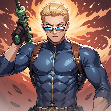 PonyScores7, source_anime, ah1, best quality, (masterpiece:1.4), (high quality:1.4), sharp focus, 4k, absurd resolution, <lora:albertwesker-guy-PONYv1:0.8> albertwesker, albert wesker, 1boy, blonde, black gloves, (sunglasses:1.3), looking at viewer, toned, athletic, fit, slicked back hair, mature male, (Timeless clockwork city with gears and mechanical wonders), bad-hands-5, ((Hateful, Repulsed expression)), <lora:xl_more_art-full_v1:0.2>, <lora:shinyskin2:0.2> glistening skin, <lora:aesthetic_anime_v1s:0.2>, <lora:Expressive_H:0.2> Expressiveh, <lora:hairdetailpxl:0.2> hairdetailpxl, <lora:detailxl:0.2> detailxl, (Medium shot), (G-Strings), (focused, intense glare), slit pupils, short hair, (reddish orange eyes), best quality, amazing quality, best aesthetic, absurdres, <lora:expressive eyes:0.2> expressive eyes, <lora:eyedetailpxl:0.2> eyedetailpxl, illustration, Volumetric_Lighting, ultra-detailed, very aesthetic, intricate details, 8k, masterpiece, best_quality, (angular face, sharp_featured face), (zombie redeemer, in fortified gear with a flame-thrower and a relentless drive to save lives)