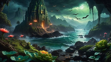 Hyperrealistic art A dark and atmospheric scene inspired by H.P. Lovecraft's "The Call of Cthulhu." In the foreground, the ancient, crumbling city of R'lyeh rises from the depths of the ocean, with its non-Euclidean architecture and impossible angles, covered in seaweed and strange, glowing algae. Towering above the city, the monstrous figure of Cthulhu emerges from the water, his grotesque, squid-like head with writhing tentacles, and massive bat-like wings casting a shadow over the landscape. His eyes glow with a malevolent, otherworldly intelligence. The sky is dark and stormy, with lightning illuminating the chaotic, nightmarish scene. Jagged rocks and towering waves crash around the city, adding to the sense of impending doom. The background features a turbulent ocean and a chaotic, swirling sky filled with dark clouds and flashes of lightning. The atmosphere is filled with a sense of cosmic dread and horror, capturing the terrifying and unfathomable nature of Lovecraft's universe. The overall style is highly detailed and realistic, emphasizing the ancient, alien nature of R'lyeh and the monstrous presence of Cthulhu. 
 <lora:Enhanced_XL_V1:0.8> enhanced, Hyperrealistic art Hyperrealistic art A stargate bustling futuristic cityscape, floating in post-nuclear war destroyed world with nuclear fallout, creating a juxtaposition between advanced technology and human greed, complete with hyperrealistic detail, cinematic lighting and vibrant colors <lora:world_glass:1>, dynamic, cinematic, masterpiece, intricate, hdr, . Extremely high-resolution detail, photographic, realism taken to the extreme, fine texture, incredibly lifelike . Extremely high-resolution details, photographic, realism pushed to extreme, fine texture, incredibly lifelike, RAW Proffesional Photography of a landscape, Long shot, __Kamera__, (comet:0.1), (flowers:0.1), (water lilies:0.1), (insects:0.1), (animals:0.1), (birds:0.1), (waterfall:0.1), (Fish in water:0.1),(Tundra:0.1), (Desert:0.1), (Rainforest:0.1), (Mountains:0.1),  ( Frontal fog:0.1), (Waves:0.1), (Stars:0.1), Sunny, psychedelic, entropy, shallow depth of field detailed background, dark noir style, HDR, RAW, ray tracing reflections, sharp focus, ultra realistic, 12k  <lora:add-detail-xl:1>, cinematic photo, a extreme deep underwater world in which occasionally (full body view of a Orca:2.0), coral reefs, algae, underwater plants, colorful fish, The scene features clear water with (random time of day, random weather:1.3), love and entropy are depicted throughout the scene, with mini insects and microcosms complementing the detailed background, HDR, RAW, ray-traced reflections, sharp focus and ultra-realistic detail, 35mm photograph, film, bokeh, professional, 4k, highly detailed
<lora:SDXLHighDetail_v5:1> <lora:more_details:1>, nsfw, Raw poster, concept art, landscape, psychedelic, Raw poster, concept art, landscape, psychedelic, depicting a two-part scenario of the same scene: in the upper half, a dark magic ocean  lonely islands with palms, coconut trees, waterfalls, flowers, insects, birds, where dolphins play in the waves and the occasional shark fin breaks the surface; transitioning seamlessly into the lower half, a microcosm of an very deep and very dark underwater world with (colorful fish, mystical lights, coral reefs, seaweed, underwater plants:1.3),  and occasional (orcas:0.9) and sharks gliding through the depths., foggy, random weather, random daytime,  (love:1.3), (spring saeson in the ball:1.3), entropy, (mini insect:0.1), shallow depth of field detailed background, sunshaft, surreal, dark noir style, HDR, RAW, ray tracing reflections, sharp focus, ultra realistic, 12k
<lora:dreamcolor:0.3> <lora:EDG_-_Test_Lora:0.3> <lora:more_details:0.3>, Raw poster, concept art, landscape, psychedelic, Cloudy,Twilight, Crescent moonlight,beautiful waterfall in the middle of a forest, swiss landscapes, (love:1.1), Ice fog, entropy, (mini insect:0.1), (shallow depth of field detailed background:1.2), dark noir style, HDR, ray tracing reflections, sharp focus, ultra realistic, 12k <lora:add-detail-xl:1><lora:LowRA:1> <lora:more_details:1> ,m0nst3rfy3 <lora:m0nst3rfy3(0.5-1)M:1>, <lora:SDXLHighDetail_v5:1> . Extremely high-resolution details, photographic, realism pushed to extreme, fine texture, incredibly lifelike
