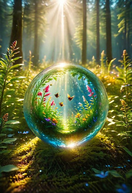 realistic, (a peaceful meadow, adorned with vibrant wildflowers and buzzing with the sound of bees, glass:1.5), (best quality, masterpiece, colorful, highest detailed), ultra detailed, 8k, (intricate details, hyperdetailed:1.15), (photorealistic:1.2), (raw photo:1.2), detailed, (official art, extreme detailed, highest detailed), soft nature lights, soft colors, (natural light, ray tracing, cinematic lighting, bloom, volumetric light), beautiful soft light,cinematic color, rim lighting, vibrant details,pore detail, hyper-realistic, hand, (low angle shot) ,super detailed, super realistic, super fine detail depiction, high resolution, stand,