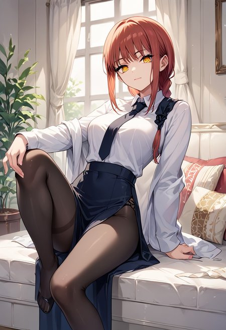 score_9_up, score_8_up, score_7_up, source_anime, 1girl, BREAK, 
masterpiece, perfectly detailed, detailed face, detailed eyes, 
complete cloth, white suit, black pantyhose, 
makima \(chainsaw man\)
