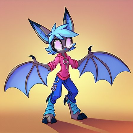 score_9, score_8_up, score_7_up,
, Dreamkeepers,vanth, solo,1girl,blue hair,standing,full body,female focus,wings,horns,glasses,no humans,bat wings,
,<lora:dreamkeepers_multiple_Characters:0.8>,