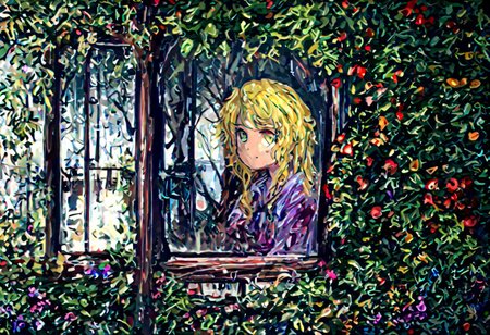 a open Sinoink window with beautiful tree outside,