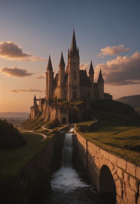 A masterful digital painting by Greg Rutkowski portraying the streets of a sprawling medieval city in a fantasy realm, with river, bridges, a white tower, walls, sparkling, majestic, beautiful, stunning, dreamlike, ethereal, magic, art, extremely detailed, masterpiece. The scene is set at sunset, with sharp focus and clarity. The landscape is featuring ultra-highly detailed and intricately posed characters. The intricate details and sharp focus of the painting give it a watercolor-like appearance, making it highly sought after and trending on ArtStation. The highly detailed and intricate elements of the scene are showcased in a studio photo, capturing the essence of a dreamlike, magical fantasy world.
 (8k uhd:1,4)
(((full-clothed))),
 <lora:add-detail-xl:1>
 <lora:Dynamic Poses:1>