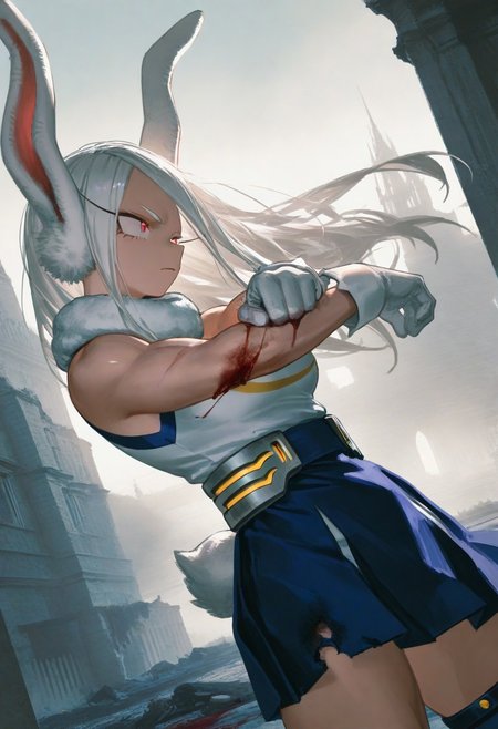Elden ring painting style,   {monochrome sketch},  artist: stu_dts, pixixv fantasia,artist:rolua n, artist:reoen, artist:yoneyama mai, watercolor painting, sketch painting,masterpiece, best quality, very aesthetic
{Mirko \(boku no hero academia\), Mirko \(Boku no hero academia\),} strong wind,standing menacingly, serious look, looking at another,standing menacingly, torn clothes, injury, destroyed clothes, blood,  gradient eyes, cowboy shot, 
masterpiece, photo background, cinematic light, amazing quality, very aesthetic, dynamic pose, original,  Dutch angle, from side:0.2,