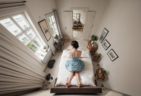 ,ruanyi1129,from above,bedroom,door,
chair,sitting,1girl,blue dress,<lora:1129 bedroom_v1_pony:0.8>, score_9, score_8_up, score_7_up, score_6_up, score_9, score_8_up, score_7_up, score_6_up source_anime, blush, 1girl, seduce smile, perfect body , natural huge breasts