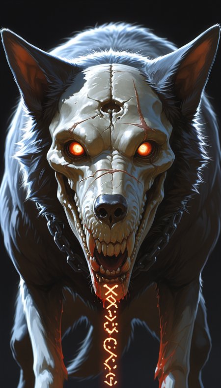 TS-Illu, fantasy, dungeons_&_dragons, realistic, photo_reference, critical_role, best quality, painterly)
1girl, seductive, solo, looking_at_viewer, open_mouth, simple_background, photoshop_(medium), teeth, official_art, no_humans, blood, runes, skull_head, injured, bloody, mask, parody, animal, fangs, scar, crossover, sharp_teeth, black_background, skull, monster, dog, wolf, bone, resident_evil, horror_(theme), dark_souls_(series)