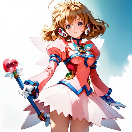 (score_9:1.2), score_8_up, score_7_up, source_anime , best quality,<lora:corrector yui-pony-01:1>, corrector yui, 1girl, solo, magical girl, fairy element suit