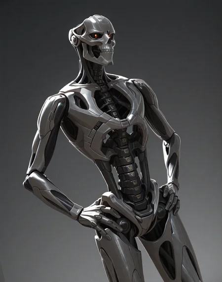 <lora:Rev_9_(Terminator)_(Illustrious)_(AD):1> Rev 9, endoskeleton, robot, 
((
exterior, science fiction,
dutch angle, dynamic action, male focus, solo, villain, solo, powerful, superiority, brushed titanium, hands on hips, 
)),
BREAK: very awe, aesthetically pleasing, masterpiece, best quality, amazing quality, very aesthetic, depth of field, absurd details, depth of field, atmospheric rendering, natural shading, soft shading, photographic realism, 8K 3D CGI render,
BREAK: lazympos, lazypos (3),