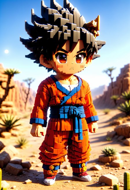 Son Goku, red clothes, feet, torn clothes, scratches, in a desert wasteland, <lora:ral-vxl:1.2>, masterpiece, best quality, intricate details, detailed, cinematic lighting, vibrant colors