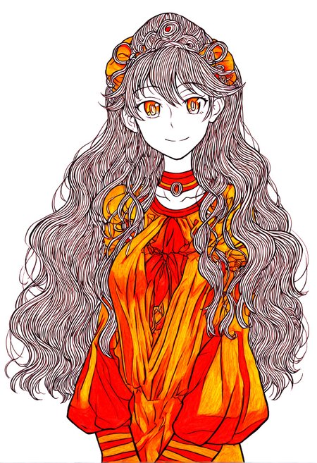 high quality, newest, hires, reduced color pallete, marker \(medium\), limited palette, 1girl, solo, dita liebely,