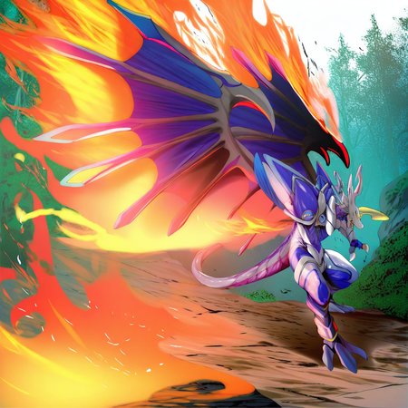 highres, best quality, masterpiece, very aesthetic, newest, year_2024, year_2023, year_2022,<lora:DorugoramonIllustrious:1>, dorugoramon,solo, fumihiko,full body,wings,horns,tail,outdoors,forest,fire,fighting stance