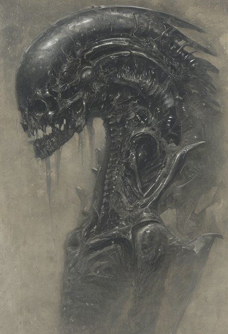 tear in the sky, style of H. R. Giger, Gerald Brom, galaxy, detailed, dynamic