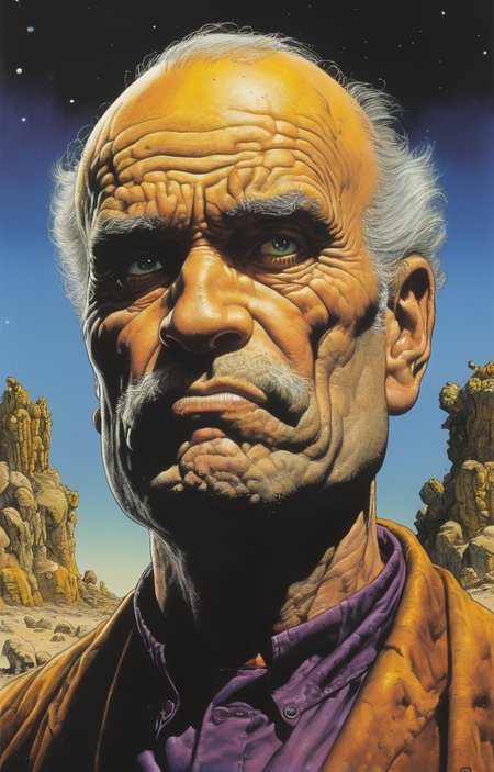 masterpiece,best quality,<lora:tbh235-sdxl:0.5>,illustration,style of Richard Corben, portrait of noble man