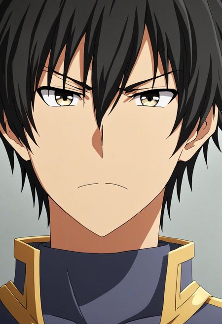 high resolution, solo, best quality, 1Boy, Kanie Seiya, Black Hair, portrait, looking at viewer, focused gaze forward, upper body, head upright, anger, OverallDetail