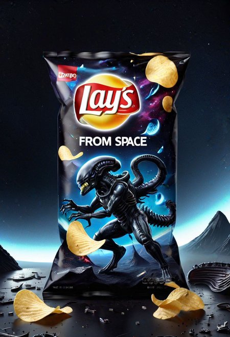 Lays chips bag "From Space", xenomorph