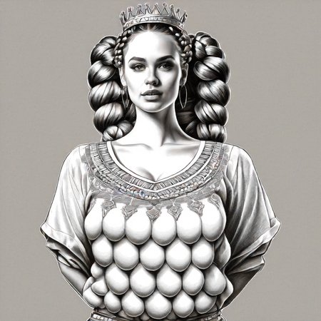1girl,multiple breasts, fertility blouse, shirt, crown braid, (best quality:1.2), High quality texture, intricate details, detailed texture, High quality shadow, Cinematic Light, Depth of field, light source contrast, perspective <lora:Artemis_Ephesus_v4:0.7>