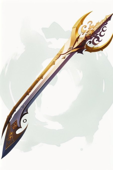 Ji, A long spear, with a leaf-shaped blade, that was used by infantry soldiers, medieval looking weapon, MagicItem_v1, no people in image, just weapon in image