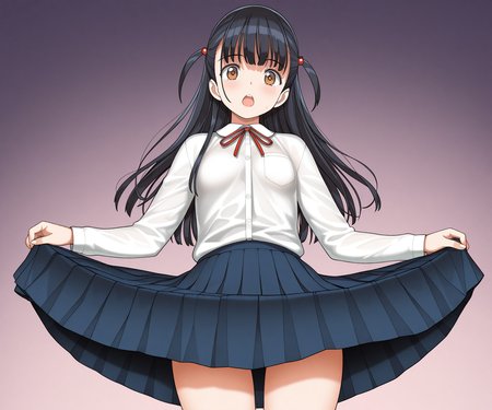 masterpiece, best quality, amazing quality, sfw, 1girl, solo, looking at viewer,   shirt, pleated skirt, open mouth,    <lora:A-10 style ILL-v2:1> a10style
