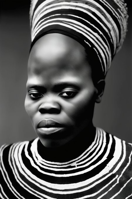 <lora:Zanele Muholi Style:1>Zanele Muholi Style - A portrait of a person involved in a traditional craft or occupation, reminiscent of the work of Zanele Muholi. The subject should be engaged in their work, with the tools and environment around them telling a story about their craft.