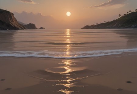score_9, score_8_up, score_7_up, Expressiveh, best quality, detailed background, ((futanari, futa, mature,  trans woman)), beautiful, BREAKE, A lone figure stands on a desolate beach, barefoot in the sand, facing the endless ocean under a pale, golden-tinted sky. The sea is calm and natural in color, yet the air feels heavy with an unspoken stillness. In the distance, a colossal, broken piece of EVA-01’s armor lies half-submerged and overgrown with moss, like a forgotten relic. Scattered white crosses rise from the ocean surface far beyond the horizon. Faint silhouettes of human shapes dissolve into LCL mist along the shoreline. The character stares silently, contemplative, distant—an ambiguous sense of peace and loss fills the scene. (Evangelion post-Instrumentality:1.3), (soft natural lighting:1.2), (ethereal atmosphere:1.3), (realistic proportions), (anime style), (symbolic decay), (dreamlike tone), (natural ocean:1.2), (emotional solitude), 90s, evangelion,noise,grain,film look