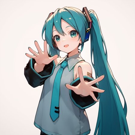 (score_9:0.9),score_8_up,score_7_up,anime style,rating_safe,(zPDXL),<lora:virtual insanity meme ponyXL v2:0.9>,virtual insanity,open hand,outstretched hand,hatsune miku, 1girl
