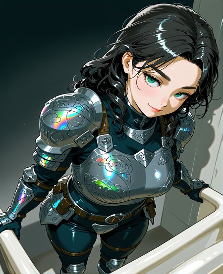 PonyScores7, source_anime, ah1, <lora:natsumi_style:0.5>, <lora:by_usakun-pony:0.4> by usakun, <lora:Akina_Bbw_Style_-_PonyXL:0.2> AkinBw
BREAK 1girl, (curly hair), long hair, (black hair:1.3), mature female, (parted hair:1.7), (round face:1.2), (thick eyebrows:1.5), (curvy), round-chin, (greenish hazel eyes), caucasian, (downturned eyes:1.4), (plump face), messy hair, <lora:Round_face:0.1>, <lora:ETO_OCPonyXL:0.5> eto_oc, skindentation, (plump), thick thighs, wide hips, busty, voluptuous, kinky curls, lips, <lora:venus body PonyXL:0.4>,  (Derisive, smile), (in the back of a convertible car), (Two-Person Whirlpool Bathtub), looking at viewer, (<lora:Some_Kind_of_Iridescent_Damascus_Steel_XL:0.8> Iridescent Damascus, (iridescent damascus armor:1.7),  <lora:Terraformars:0.1> terraformarsmoviebodysuit, iridescent damascus armored bodysuit, boobplate, shoulder pads, wrist guards, gloves, utility belt, belt pouch, hip armor, crotch plate, thigh armor, knee pads, shin guards, armored shoes)
BREAK <lora:xl_more_art-full_v1:0.2>, <lora:shinyskin2:0.2> glistening skin, <lora:aesthetic_anime_v1s:0.2>, <lora:Expressive_H:0.2> Expressiveh, <lora:hairdetailpxl:0.2> hairdetailpxl, <lora:EpicF4nta5yXL:0.2>, <lora:detailxl:0.2> detailxl, <lora:Fant5yP0ny:0.2>, best quality, amazing quality, best aesthetic, absurdres, <lora:expressive eyes:0.2> expressive eyes, <lora:eyedetailpxl:0.2> eyedetailpxl, illustration, Volumetric_Lighting, ultra-detailed, very aesthetic, intricate details, 8k, masterpiece, best_quality 
BREAK (Eye-level angle (from the side) view Close shot) 
BREAK <lora:Eyes_High_Definition:0.3> EyesHD, Stable_Yogis_PDXL_Positives, AS-Adult, <lora:Complicated fantasy portrait - XL Pony V2.0:0.4>, bad-hands-5