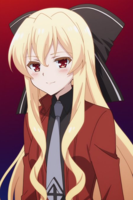 score_9, score_8_up, score_7_up, source anime, prefect lighting, very aesthetic, BREAK, anime coloring, anime screencap,
 <lora:leticia_draculair_v1-pdv6:1>, 1girl, leticia draculair, mondaiji-tachi ga isekai kara kuru sou desu yo?, red eyes, blonde hair, hair bow, long hair, 
letiout, necktie, red jacket, black shirt,
BREAK, looking at viewer, light smile, blush, upper body, portrait, 
BREAK,
