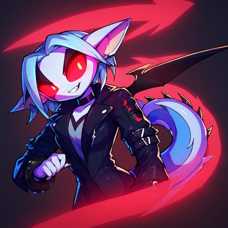 score_9,score_8_up,score_7_up,
wisp,
1girl, barbed tail curling, massive wings casting shadows, glowing red eyes piercing through darkness, sinister grin, sleek and shadowy figure, hair whipping in unseen wind, gothic fantasy background, ominous mood
 ,<lora:wisp_pony:0.8>,