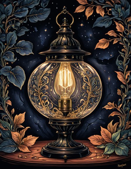 novuschroma81 style fancy lamp  illustration <lora:novuschroma81 style:1> <lora:FaeTastic Details:1>