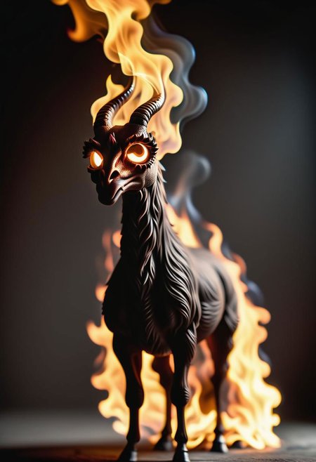 (((llama))), dark, fast shutter speed, narrow angle lens, dynamic shadows, moody cinematic lighting, flames, smoke, view from the side, dynamic pose, dynamic angle
